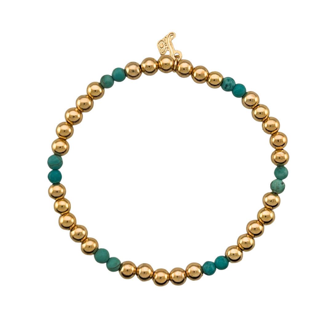 SB275TQ Turquoise with 18K Gold Plated Bracelet