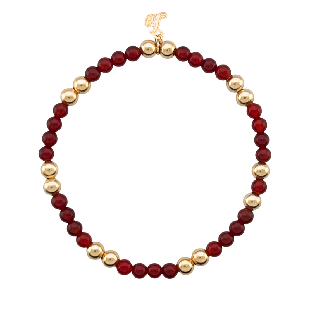 SB278AG Agate with 18K Gold Plated ball Bracelets