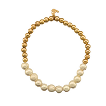 Load image into Gallery viewer, SB279 Fresh water Pearl with 18K Gold Plated balls Bracelet