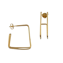 Load image into Gallery viewer, SE967 Double wire 18K Gold Plated square Earrings