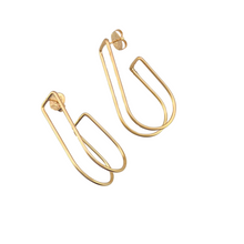 Load image into Gallery viewer, SE971 &quot;Tear drop&quot; open shape 18K Gold Plated Earrings