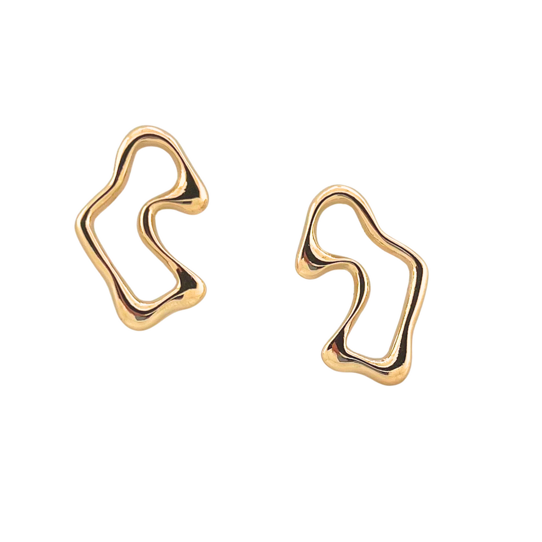 SE972 18K Gold Plated Organic shape Earring