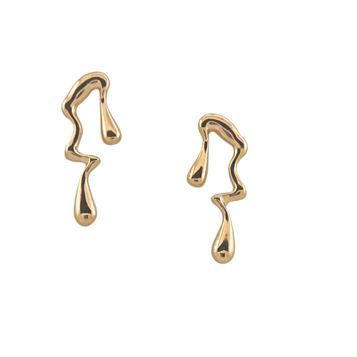 SE973 18K Gold Plated Organic asymmetrical style Earring