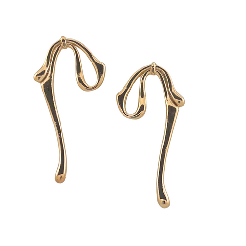 SE975 18K Gold plated Organic bow Earrings