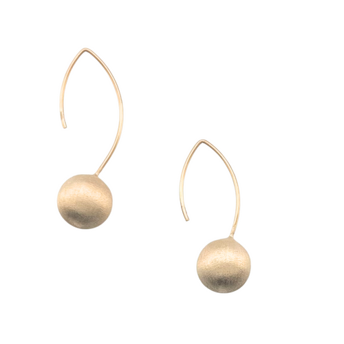 SE978 18K Gold Brushed Ball Earrings