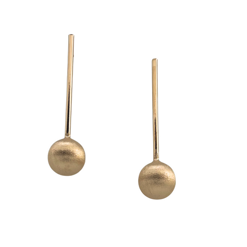 SE979 18K Gold Plated Earring with brushed ball