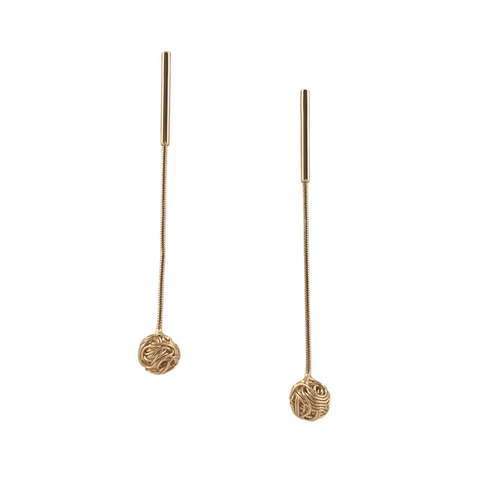 SE981 18K Gold Plated wrapped wire ball Earrings