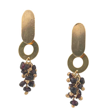 Load image into Gallery viewer, SE995 18K Gold Plated Earrings with Garnet