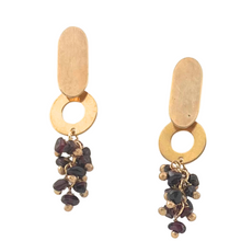 Load image into Gallery viewer, SE995 18K Gold Plated Earrings with Garnet