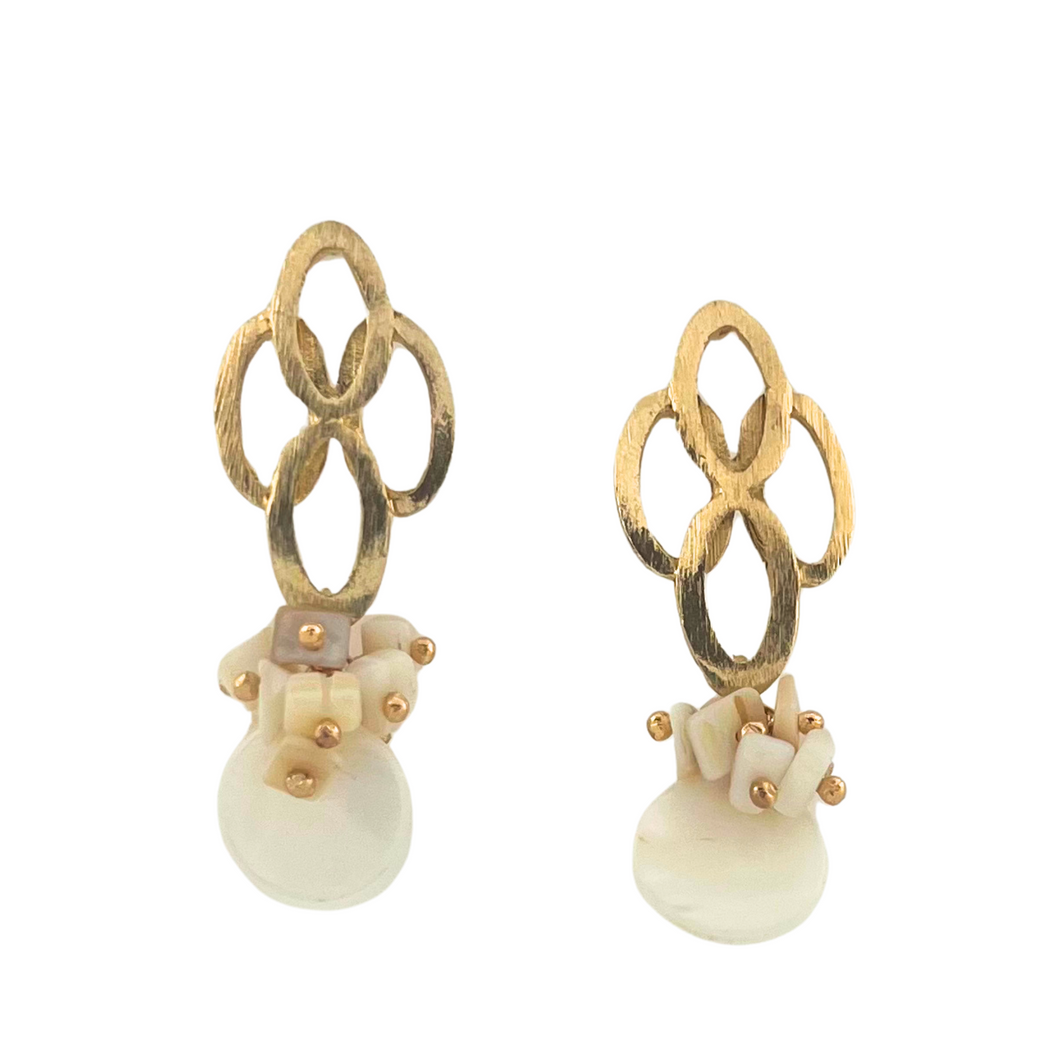 SE996 18K Gold Plated Earrings with Mother of Pearls