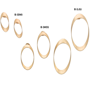 SE999B(MD) 18K Gold Plated medium oval Earrings