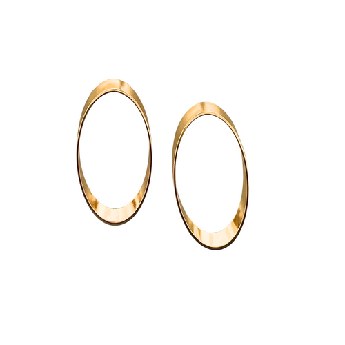 SE999A(MD) 18K Gold Plated medium oval Earrings