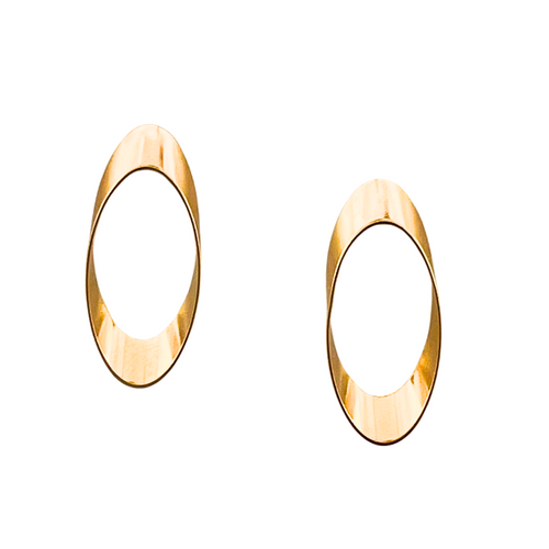 SE999A(SM) 18K Shinny small oval Earrings