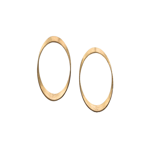 SE999B(MD) 18K Gold Plated medium oval Earrings