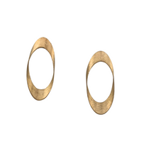 Load image into Gallery viewer, SE999B(SM) 18K Gold Plated brushed oval Earrings