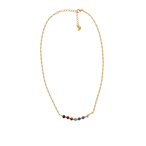 SN462 18K Gold Plated Necklace with semi precious stones