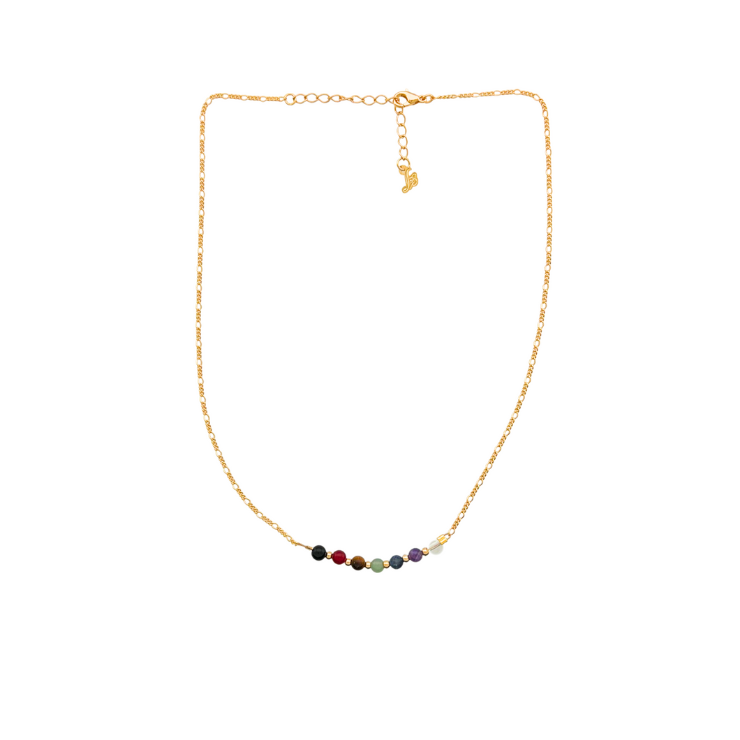 SN462 18K Gold Plated Necklace with semi precious stones