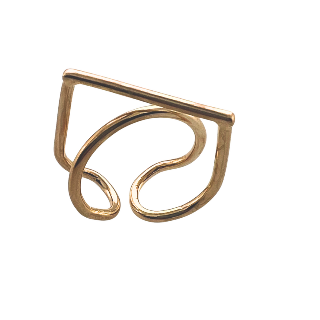 SR127 18K Gold Plated adjustable Ring