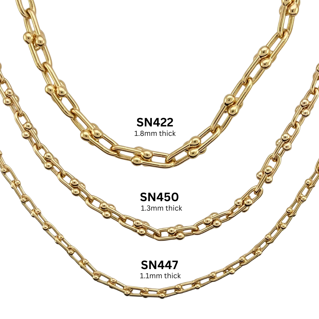 SN422 18'' Large link 18K Gold Plated Necklace – Sai Brazil