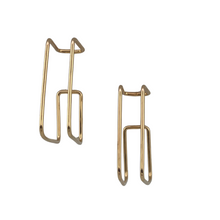 Load image into Gallery viewer, SE967 Double wire 18K Gold Plated square Earrings